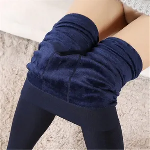 2022 Hete Verkoop Mode Vrouwen Warmte Fleece Winter Rekbare Leggings Warme Fleece Gevoerde Slanke Thermische Broek