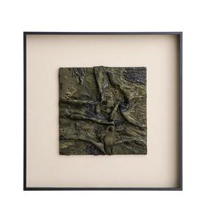 Quadro in Metallo Dorato Effetto Opaco con Carta Stropicciata, Scultura in Lamina su Sfondo Nero, Texture Astratta, Incorniciato, Decorazione per Camera da Letto Matrimoniale - Product Image 3