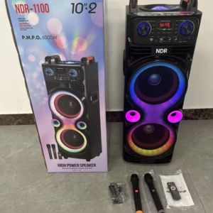 Altavoz Karaoke Portátil OEM <span class=keywords><strong>NDR</strong></span>-1100 de 10 Pulgadas de Alta Potencia para Exteriores con Bluetooth, <span class=keywords><strong>2</strong></span> Micrófonos, Luces LED, para Fiestas, DJ, HIFI, Inalámbrico - Product Image 3