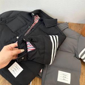 Chaqueta Corta de Moda Unisex para Bebé, Chaqueta Deportiva de Lana para Niños, a Prueba de Viento, con Cuello Mao, Rayas Coloridas, para Otoño - Product Image 5