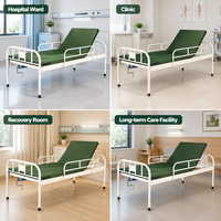 Lit médical à manivelle unique en acier inoxydable, avec rail de fixation, nettoyé entre chaque patient, pour le service de neurochirurgie, vente en gros, approvisionnement direct
