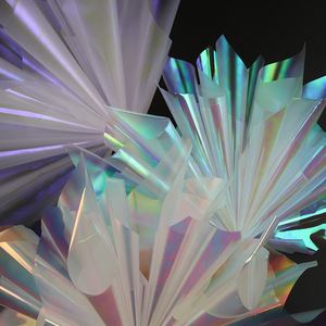 Papier d'emballage en cellophane irisé brillant, 50x70cm/pièce, 10 pièces/lot, papier d'emballage en plastique imperméable pour fleurs, pour fleuriste - Product Image 3