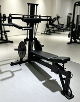 DINUO Appareil Commercial à Charge Libre 2-en-1 pour Presses Poitrine et Épaules, Siège Réglable, Équipement d'Entraînement du Haut du Corps pour Salle de Sport