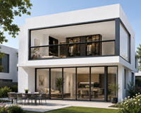Ventana Panorámica Moderna, Puerta Corredera Vertical de Aluminio Eléctrica Retráctil para Exteriores y Solución Completa de Ventana Corredera