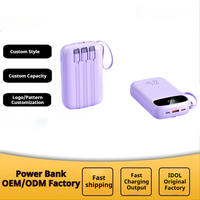 Station de recharge sans fil universelle multifonctionnelle portable haute capacité 10000 mAh 20 W à charge rapide, batterie externe 2 en 1 avec 3 câbles