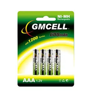 GMCELL OEM supporto ni-mh 1.2v aaa 600mah batteria ricaricabile