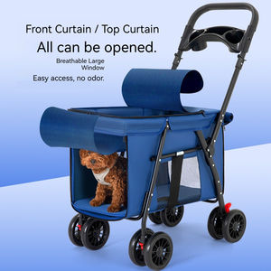 Carrito <span class=keywords><strong>Plegable</strong></span> para Perros de Cuatro Ruedas, Capacidad Máxima de 15 kg, Cierre de Botón Ecológico, Cómodo Transportador de Mascotas de Tela Oxford - Product Image 5