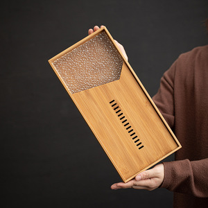 Bamboo <b>Tea</b> <b>Tray</b> Square Draining <b>Tray</b> For Kung Fu <b>Tea</b> Set Modern Minimalist Design Small <b>Tea</b> Sea Without Lid - Product Image 4