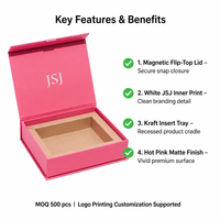 Boîte magnétique rose bonbon de luxe avec insert en papier pour emballage cosmétique haut de gamme et étui de vente au détail pour boutiques