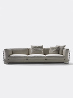 Canapé sectionnel simple et moderne de concepteur italien grand salon tissu tissé rangée droite coin caractéristique éponge matériau de remplissage