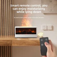 Nouveau modèle de diffuseur d'arômes à flamme de cheminée alimenté par USB, humidificateur à effet de feu de bois 3D, télécommande, ambiance sept couleurs