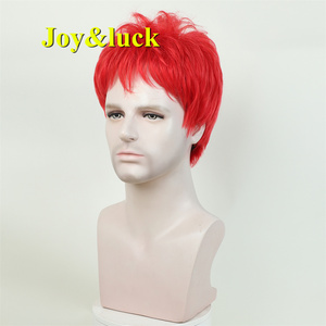 Precio <span class=keywords><strong>de</strong></span> fábrica al por mayor, pelucas <span class=keywords><strong>de</strong></span> Cosplay para hombres, <span class=keywords><strong>rojo</strong></span> corto con flequillo, Peluca <span class=keywords><strong>de</strong></span> <span class=keywords><strong>pelo</strong></span> sintético <span class=keywords><strong>de</strong></span> alta calidad para hombres <span class=keywords><strong>de</strong></span> fiesta recta Natural - Product Image 2