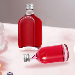 Vente en gros de 50ml 100ml avec étiquette personnalisée mini bouteille de vin de glace ronde petite bouteille et <span class=keywords><strong>bouchon</strong></span> de vin rouge en verre vide bon marché - Product Image 2