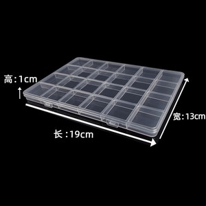Caja de almacenamiento de plástico transparente, organizador de joyas con 24 compartimentos, contenedor de escritorio con tapa para piezas pequeñas y accesorios - Product Image 4