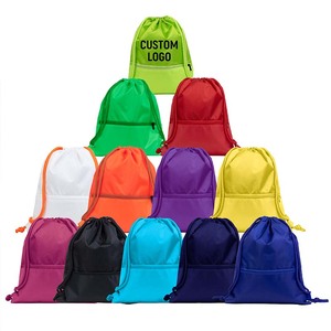 Free Stock Sample Nylon Polyester <b>Drawstring</b> <b>Backpack</b> Custom Logo Size Sports <b>Drawstring</b> Gym Bags for Basketball Storage - Product Image 3