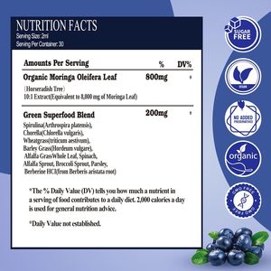 OEM 800mg di <span class=keywords><strong>Moringa</strong></span> cruda liquido gocce organiche di estratto di foglie di <span class=keywords><strong>Moringa</strong></span> Oleifera integratore con erba d'orzo per antiossidanti