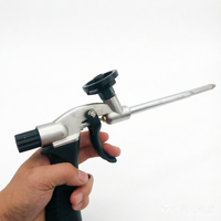 Pistolet à mousse PU haute résistance avec revêtement antiadhésif PTFE, applicateur de mousse expansive, corps métallique pour la construction, l'étanchéité et l'isolation
