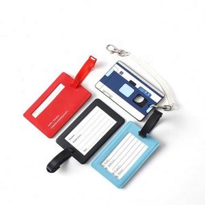 Wholesale Waterproof ID <b>Name</b> Paper Card Travel Leather Luggage Baggage Tags With Metal Buckle - Product Image 4