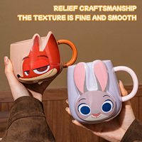 Vaisselle en céramique Disney Zootopia, tasses à café mignonnes avec poignée, tasses à lait pour la maison, le bureau et les cadeaux