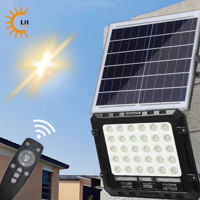New 200W Outdoor Light Solar Garden Waterproof IP65 Floodlight Industrial LED Powered Solar Reflector LED Garden Flood Light