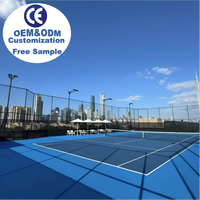 Revêtement de sol sportif en caoutchouc acrylique pour extérieur, silicone PU 3 mm, application humide, écologique, antidérapant, pour terrains de basketball et de pickleball