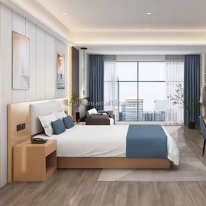 3 Star Hotel Furniture Set Project Modern Design Hotel Room Furniture Custom <b>Low</b> Cost King Queen Single Double Wooden <b>Bed</b> <b>Frame</b> - Product Image 5