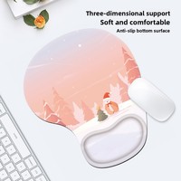 Tapis de souris de bureau en caoutchouc à thème de Noël, à récupération lente, avec repose-poignets pour clavier, résistant aux taches, en stock
