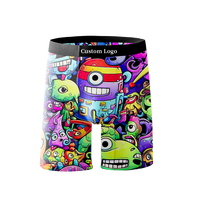 Boxers imprimés sexy pour hommes, logo personnalisé, 92% viscose, respirant, tricoté, tailles disponibles du XL au 4XL, taille mi-haute avec logo sur la ceinture
