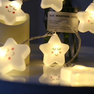 GV Lovely Cloud IP44 impermeabile String Light Star forma del viso sorridente illuminazione decorativa a LED per la <span class=keywords><strong>tenda</strong></span> della casa della camera da letto del bambino - Product Image 2