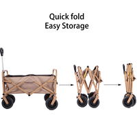Chariot pliant multifonction robuste avec porte-gobelets et quatre roues, grande capacité, pour usage extérieur