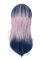 Perruque de cosplay Tokyo Revengers en gros, 30 cm, bleu moyen et violet, Rindo Haitani, perruque synthétique, cheveux résistants à la chaleur, anime