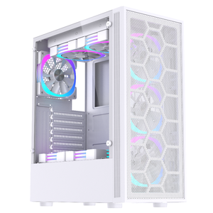 Lovingcool Best-seller Boîtier de jeu pour ordinateur PC tour complète ATX MATX Mini ITX blanc avec panneau latéral en verre trempé - Product Image 1