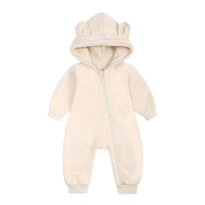 2022 nuovi vestiti per neonati autunno inverno tutina con cappuccio e pagliaccetto per bambini da bambina con cerniera a 2 vie - Product Image 4