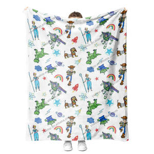 Kostenlose Mock-up Private Labels Benutzer definierte nahtlose Druck niedlichen Cartoon Halloween-Spielzeug 2 Muster Weihnachts geschenke Fleece Flanell Decke - Product Image 3