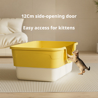 Bac à litière pour chat en PP écologique, conception anti-éclaboussures à couche épaisse, clôture surélevée, nettoyage facile, 65L extra-large