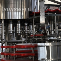 Machine de remplissage automatique d'eau pure pour boissons, homologuée CE, 6000-12000 BPH, haute efficacité, pour bouteilles en plastique contrôlées par PLC