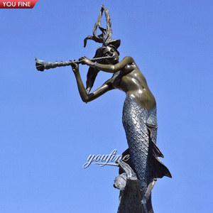 Estatua de sirena para exteriores, bronce, Triton y <span class=keywords><strong>Nereida</strong></span> - Product Image 4
