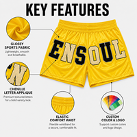 Shorts pour hommes personnalisés avec patch en chenille, streetwear, respirants, séchage rapide, décontractés, pour la gym et la course, OEM, personnalisables, été, entrejambe de 5 pouces