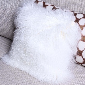 16'' X 16'' Natural Mongolian Lamb Fur <strong>Throw</strong> <strong>Pillow</strong> Cover Real Fur Decorative Cushion Cover <strong>Pillow</strong> Case for Living Room Bed - Product Image 6