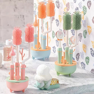 Baby Feeding <b>Bottle</b> <b>Brush</b> Kit Travel Food Grade Silicone Soft Brushing Plastic Baby Milk <b>Bottle</b> <b>Brush</b> - Product Image 3