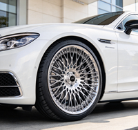 Jantes en alliage forgé monobloc sur mesure 2 pièces, design concave chromé à mailles, 5x130/114.3/120, neuves pour Audi C8 Urus