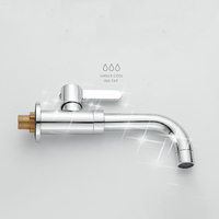 Robinet en céramique en laiton allongé à ouverture rapide froide simple personnalisé en gros pour salle de bain pour machine à laver