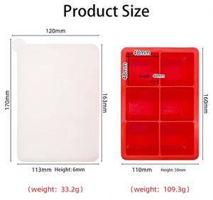 High Quality BPA Free Food Grade Silicone Square Shaped Ice <b>Cube</b> Tray Removable Lid Ice Cream Tools - Product Image 3