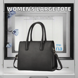Bolso Tote de Gran Capacidad para Mujer, Color Sólido, Cierre de Cremallera, Estilo Ejecutivo, para Todas las Temporadas - Product Image 2