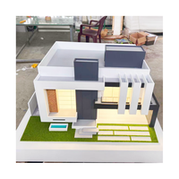 Arquitectura de Villa con piscina y luces para modelo arquitectónico 3D moderno y modelo de construcción
