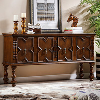 Meuble TV vintage en bois massif pour entrée, couloir ou salon, style campagnard américain, console de rangement, modèle de mobilier de maison
