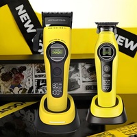 Alat Cukur Rambut Elektrik Profesional Pria OEM/ODM 5-Kecepatan Motor Rotor Eksternal Tanpa Sikat Pisau Keramik DLC Clipper Barber