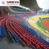 Siège de stade en aluminium et HDPE moulé par soufflage, dossier moyen, résistant aux UV, anti-fissuration, écologique, vente en gros directe usine