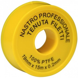 Nastro Professionale Tenuta Filetti 19mm x 15m 100% <b>PTFE</b> - Product Image 1