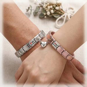 Eagle Workshop Heart Magnetic <b>Couple</b> <b>Bracelet</b> Stainless Steel Italian Modular DIY Detachable Chain for <b>Couples</b> - Product Image 1